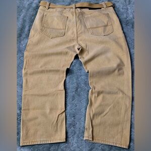 Trust Khacki Jeans 100%cotton Straight Baggy Boot Cut Men’s 38x26 w/belt